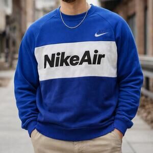 Nike Air Crewneck Sweatshirt Men’s M Royal Blue Pullover Logo